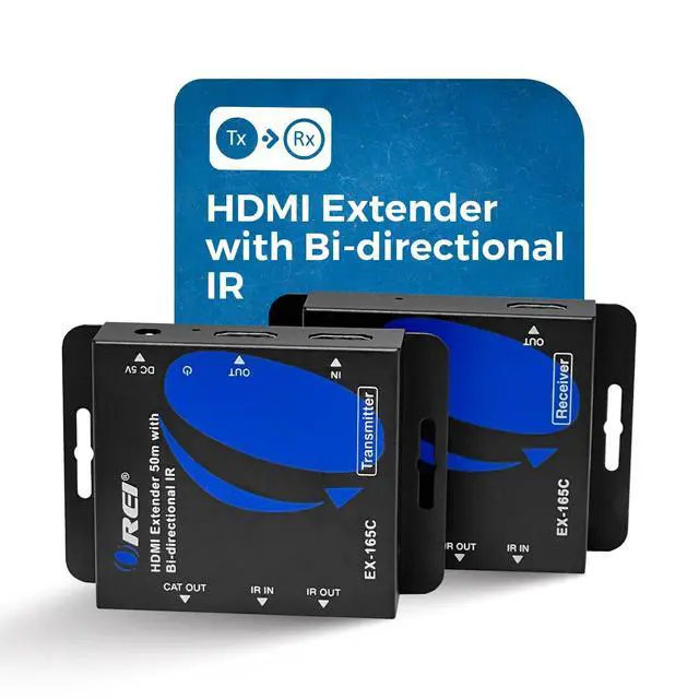 Alt view image 2 of 7 - HDMI Extender over Cat6 165ft - 1080p@60Hz, Two-way IR, Loop out, PoC