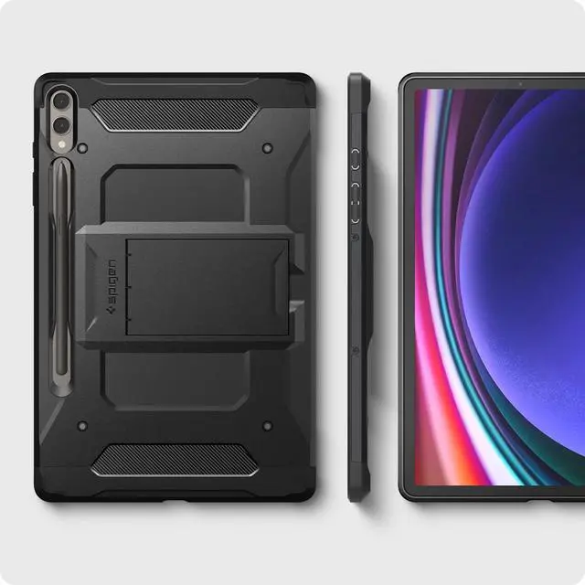 Alt view image 7 of 7 - for Galaxy Tab S10+ Plus/S9+ Plus Case (2024/2023), Tough Armor Pro Protective Hard Shell with Kickstand and Built-in S Pen Holder, Drop-Proof Dual-Layer Protection, 12.4 Inch, Black
