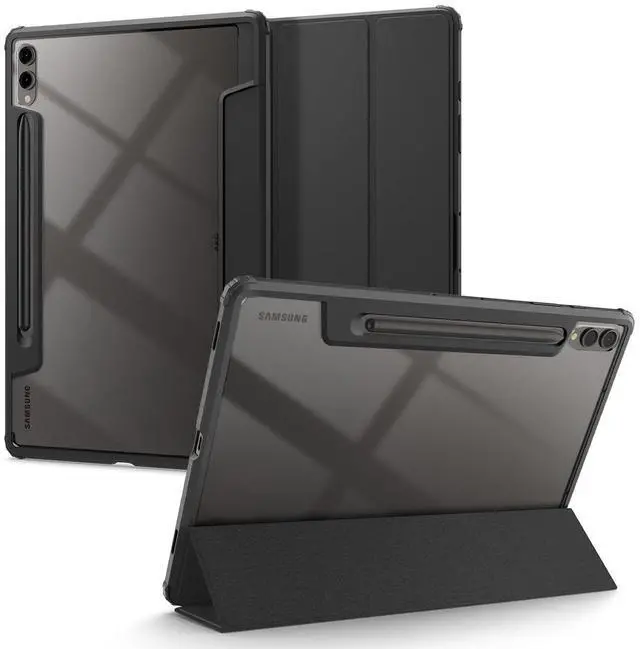 Main image of for Galaxy Tab S10 Plus Case (2024), Galaxy Tab S9 Plus Case (2023), Ultra Hybrid Pro Protective Tri-Fold Cover with Transparent Back and S Pen Holder, 12.4 inch, Black