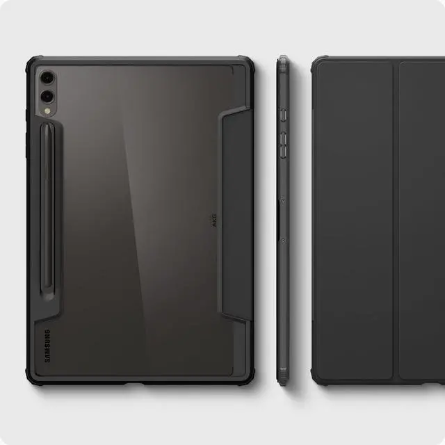 Alt view image 7 of 7 - for Galaxy Tab S10 Plus Case (2024), Galaxy Tab S9 Plus Case (2023), Ultra Hybrid Pro Protective Tri-Fold Cover with Transparent Back and S Pen Holder, 12.4 inch, Black