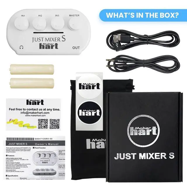 Alt view image 2 of 7 - JUST Mixer S Portable 3 Channels Stereo IN Mini Audio Mixer/2 Stereo Output/Battery/USB Power/3C Device
