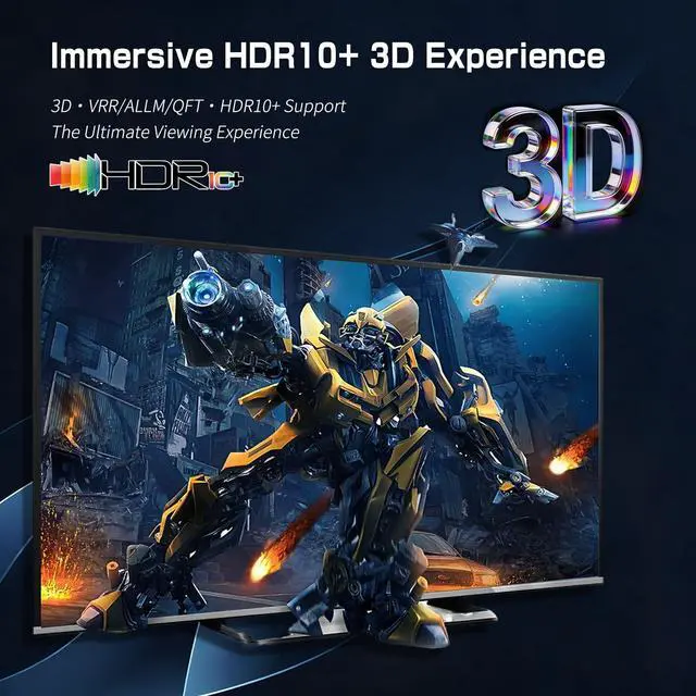 Alt view image 6 of 7 - 2026 Upgrade 8K HDMI 2.1 Switch, HDMI 2.1 Switcher 3 In 1 Out Supports CEC 8K@60Hz, 4K@240Hz, 1080P@480Hz HDCP 2.3 HDR Dolby Atmos VRR Compatible with PS5 Xbox Blu-Ray Player with IR remote controller