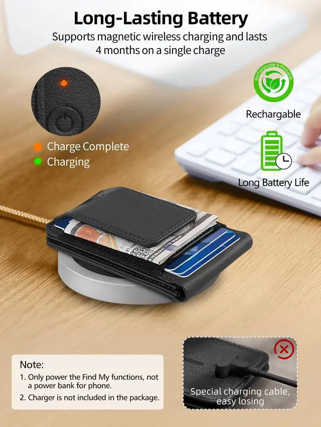 Alt view image 4 of 7 - for MagSafe Wallet with Money Clip, Works with Apple Find My, Strongest Magnetic Wallet for iPhone 17/16/15/14/13/12 Series, for iPhone Wallet Stand with Finder Tracker, 8 Cards Holder, Black