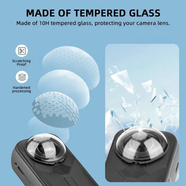 Alt view image 5 of 7 - Insta 360 X5 Utility Cage/Carrying Case (Frame + Lens Cap) Lens Guard/2 Pack Screen Protector Accessories Kit, Tempered Film Glass Metal Cover Portable Bag for Insta360 X5 Protective Bundle