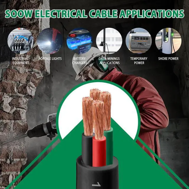Alt view image 6 of 7 - 18/4 SJOOW Wire 100FT, 18 AWG 300V SJOOW Bulk Cable, 18 Gauge 4 Conductor Portable Cable for Welder,Generator,Portable Light,Circuits,EV Car Charger,Motor Lead