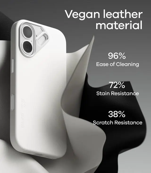 Alt view image 3 of 4 - A17 Vegan Leather iPhone 17 Case | Camera Control | Luxury Comfort | Compatible with MagSafe | Complete Wrap-Around - Black
