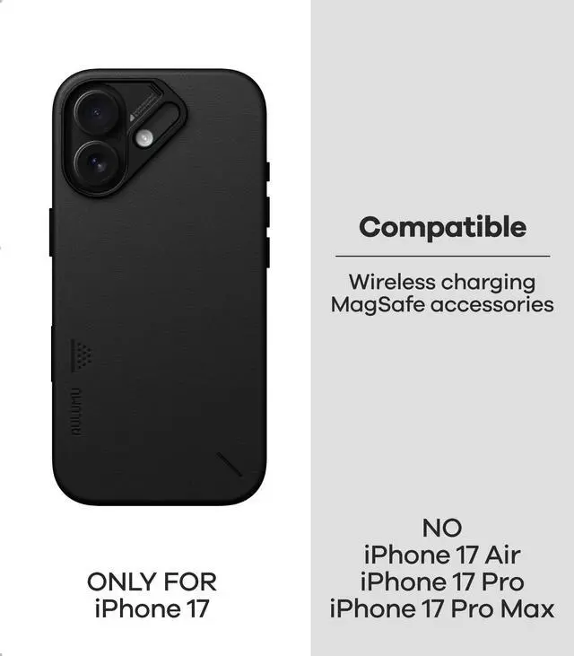 Alt view image 2 of 4 - A17 Vegan Leather iPhone 17 Case | Camera Control | Luxury Comfort | Compatible with MagSafe | Complete Wrap-Around - Black
