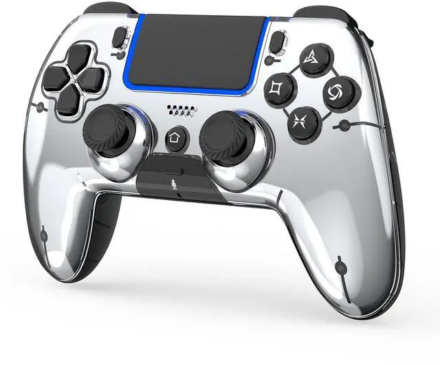 Main image of Wireless Controller for PS5/PS5 Pro/Slim/PC/Steam Deck, Gamepad with Macro/Turbo Function, Dual Vibration, Hall Effect Joysticks, 6-Axis Motion Gaming Controller with Speaker, 3.5mm Jack - Metallic