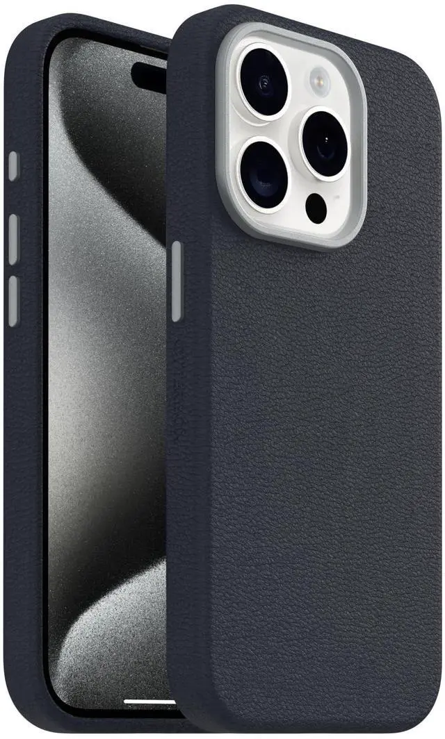 Alt view image 2 of 4 - iPhone 15 Pro Symmetry Series Cactus Leather for MagSafe - Blue Sentiment, Slim, Premium, Protective iPhone Case