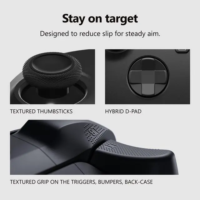 Alt view image 3 of 7 - Wireless Gaming Controller | Carbon Black | Console, PC, & Cloud Devices | Textured Grip | Wireless, Bluetooth, USB-C Connectivity