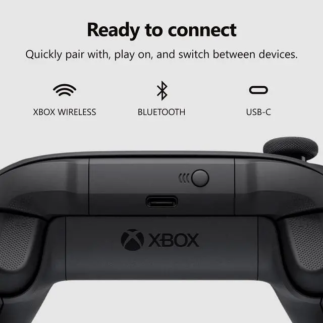 Alt view image 5 of 7 - Wireless Gaming Controller | Carbon Black | Console, PC, & Cloud Devices | Textured Grip | Wireless, Bluetooth, USB-C Connectivity