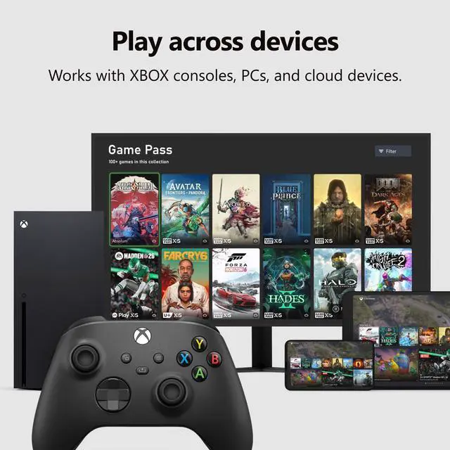 Alt view image 6 of 7 - Wireless Gaming Controller | Carbon Black | Console, PC, & Cloud Devices | Textured Grip | Wireless, Bluetooth, USB-C Connectivity