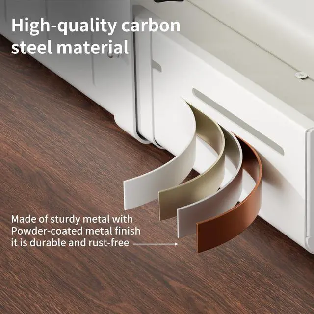 Alt view image 6 of 7 - Under Desk Cable Management, Expandable 25.2"38.6" Cable Management Under Desk No Drill, Heavy Duty Carbon Steel with Clamp, Hidden Cord Organizer for Desk, Home Office Standing Desk White