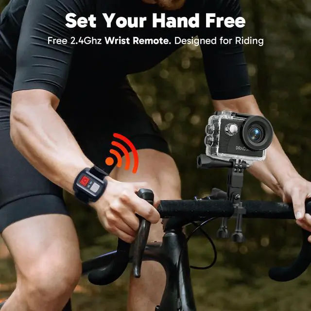 Alt view image 5 of 7 - 4K Action Camera - Vision 3 20MP Underwater Waterproof Camera with 4X Zoom 170° Wide Angle WiFi Sports Cam with Remote 2 Batteries and Mounting Accessories Kit