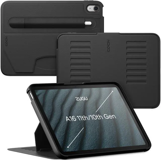 Main image of for iPad A16 11th Generation 11 Inch (2025), 10th Gen 10.9 Inch (2022) Magnetic Stand & Sleep/Wake Cover, Model #s A3354, A3355, A3356, A2696, A2757, A2777, Stealth Black