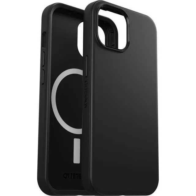 Alt view image 6 of 6 - iPhone 16e, 15, 14, & 13 Symmetry Series Case - Black, Snaps to MagSafe, Ultra-Sleek, Raised Edges Protect Camera & Screen