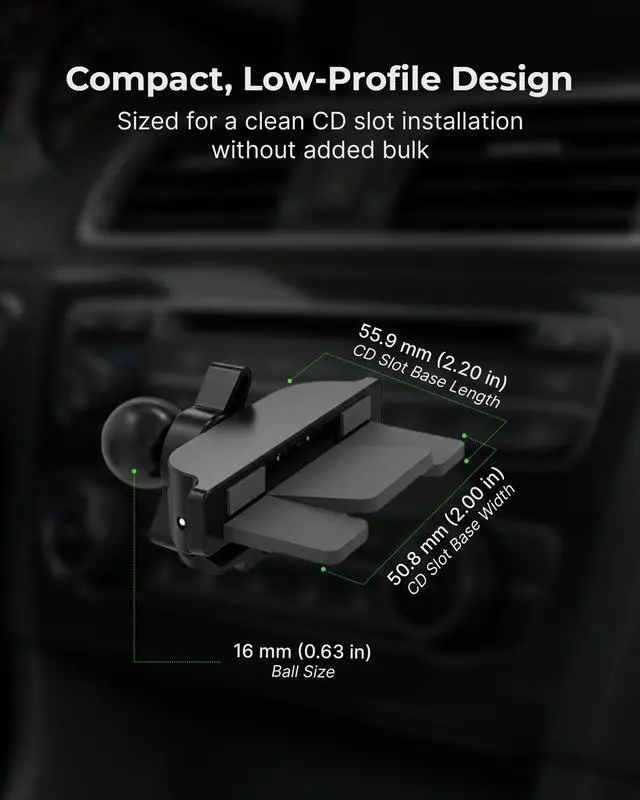 Alt view image 5 of 6 - 15W MagSafe Car Mount CD Slot Charger, Wireless Car Charger Phone Holder, Magnetic CD Mount Charger with N52 Magnet, Fast Charging, 360 Rotation, Compatible with iPhone 14/15/16/17/Galaxy