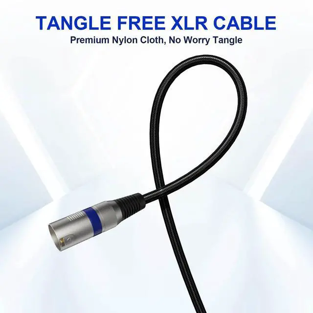 Alt view image 4 of 6 - Professional 6 Pack 25FT XLR Cables, Noise Free and Long-Lasting Braided XLR Microphone Cable, All Copper Conductors Balanced Male to Female Mic Cable for Studio Monitor, Mixer, DMX, Colorful