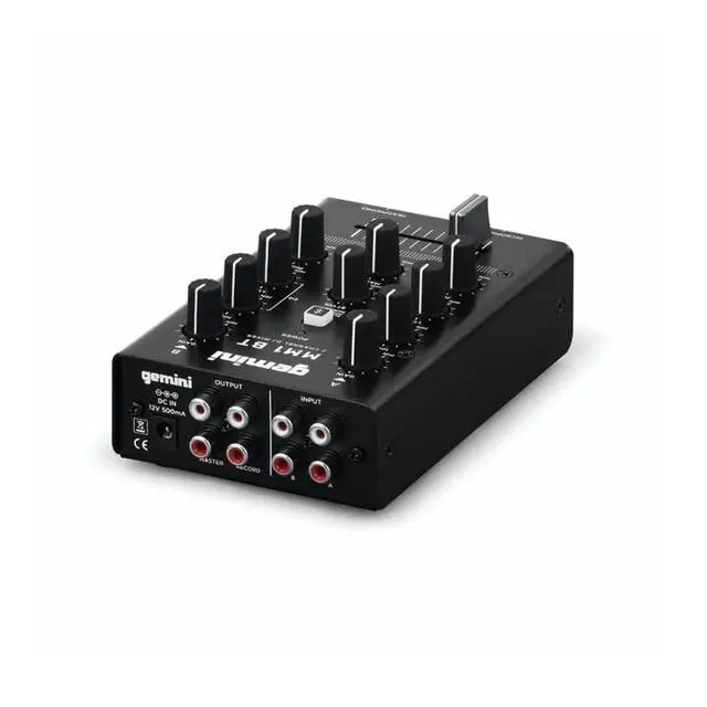 Alt view image 4 of 7 - Portable Bluetooth DJ Mixer 2-Channel Mini Audio Mixer with Wireless Input, RCA, Mic & Headphone Jacks, EQ & Crossfader Compact DJ Mixer Board for Beginners & Mobile DJs (MM1BT)