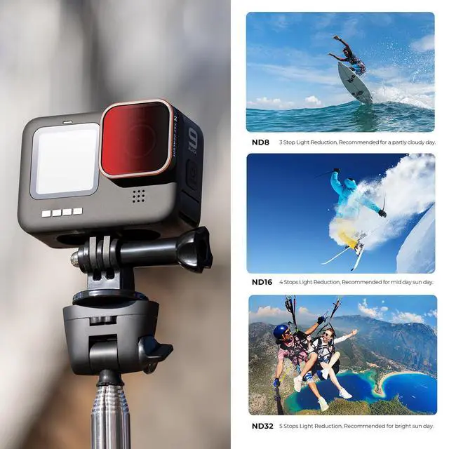 Alt view image 4 of 7 - ND Filter Set Compatible with GoPro Hero12, Hero11, Hero10, Hero9 Black, 6 Pack (CPL/ND8/ND16/ND32/ND64/ND1000) Hero 9/10/11/12 Action Camera Accessory Neutral Density Polarizer Filter Kit