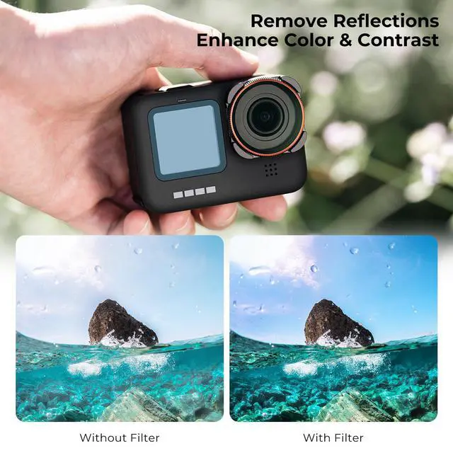 Alt view image 3 of 7 - ND Filter Set Compatible with GoPro Hero12, Hero11, Hero10, Hero9 Black, 6 Pack (CPL/ND8/ND16/ND32/ND64/ND1000) Hero 9/10/11/12 Action Camera Accessory Neutral Density Polarizer Filter Kit