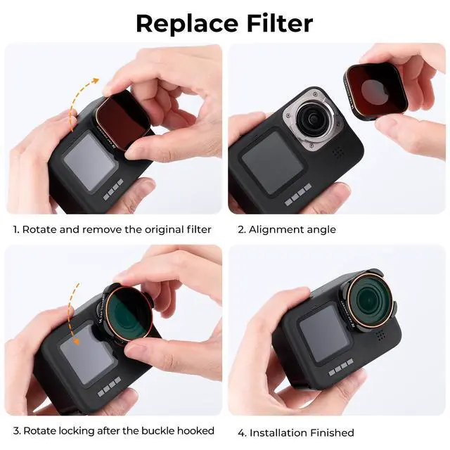 Alt view image 7 of 7 - ND Filter Set Compatible with GoPro Hero12, Hero11, Hero10, Hero9 Black, 6 Pack (CPL/ND8/ND16/ND32/ND64/ND1000) Hero 9/10/11/12 Action Camera Accessory Neutral Density Polarizer Filter Kit