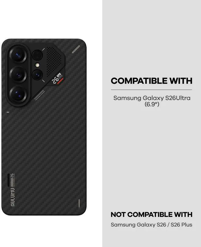 Alt view image 2 of 6 - S26 Ultra Galaxy Aramid Fiber Magnetic Case | 1500D Ultra Slim Woven | Compatible with MagSafe | Passive Cooling Samsung Galaxy S26 Ultra Case