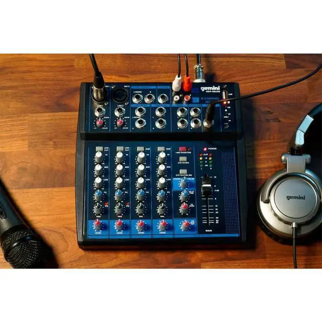 Alt view image 2 of 7 - 8-Channel Bluetooth Audio Mixer with USB & FX (GEM-08USB)