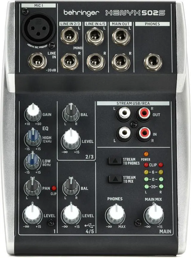 Main image of XENYX 502S Premium Analog 5-Input Mixer with USB Streaming Interface