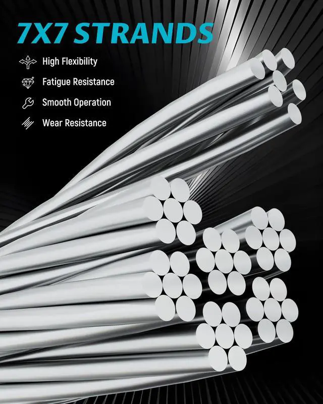 Alt view image 4 of 7 - 650FT 1/8" Stainless Steel Wire Rope Cable, Aircraft 316 SS Braided Steel Wire Thin Metal Cable Hardware for Deck Railing Handrail Safety System, SSC650