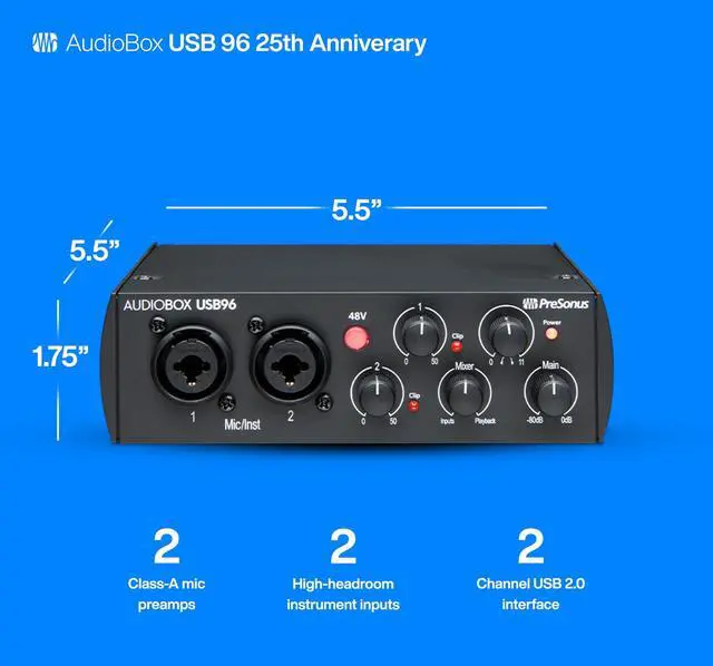 Alt view image 4 of 5 - AudioBox 96 25th Anniversary USB Audio Interface