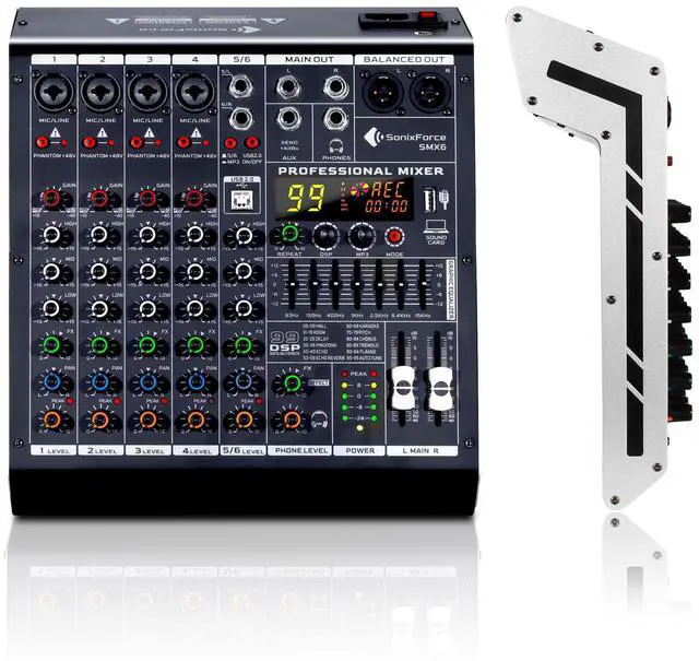 Main image of 6 Channel DJ Audio Mixer, Professional Sound Board Console