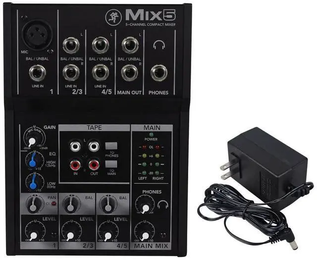 Main image of Mix5 5-Channel Compact Mixer, Black