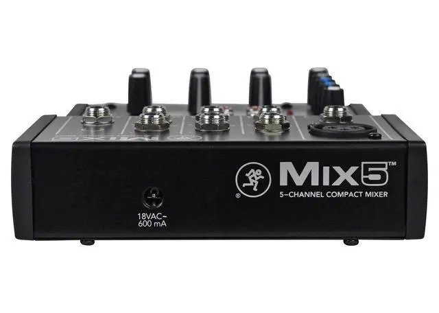 Alt view image 3 of 6 - Mix5 5-Channel Compact Mixer, Black