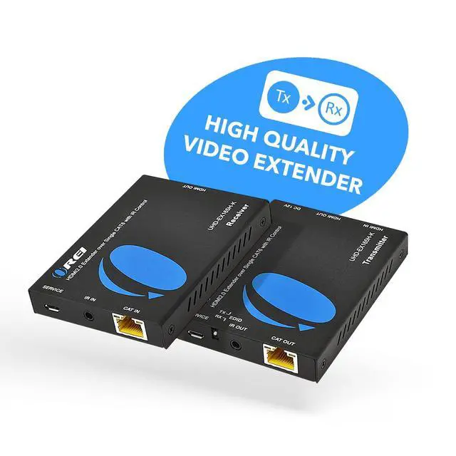 Alt view image 2 of 7 - HDMI Extender Over Cat6 165ft - 4K@60Hz with IR, Loop Out, EDID, PoC
