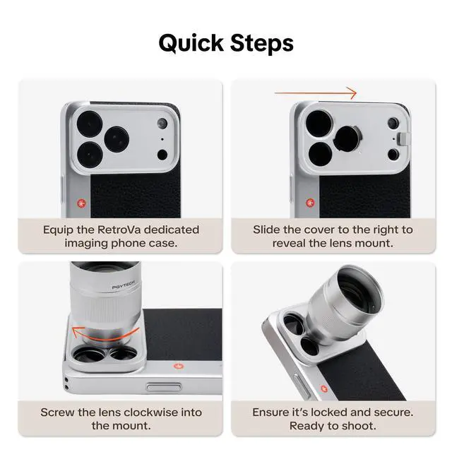 Alt view image 3 of 5 - 2X Telephoto Lens for iPhone 17 Pro Max, 200mm Equivalent Optical Telephoto Extender, Clip-On Lens with Adapter Ring for RetroVa Case, for Wildlife/Sports/Portrait Photography