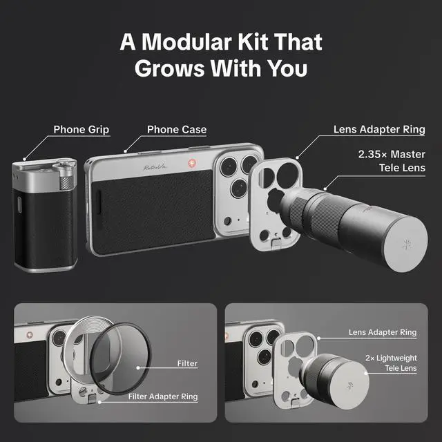 Alt view image 5 of 5 - 2X Telephoto Lens for iPhone 17 Pro Max, 200mm Equivalent Optical Telephoto Extender, Clip-On Lens with Adapter Ring for RetroVa Case, for Wildlife/Sports/Portrait Photography