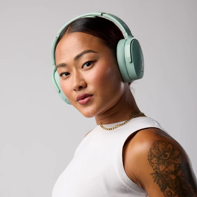Alt view image 5 of 7 - Hesh ANC Noise Cancelling Wireless Headphones - Preppy Sage Bluetooth, Noise Cancellation, Over-Ear Fit, 22 Hours Battery, Foldable, Lightweight Design, Microphone, Studying, Travel