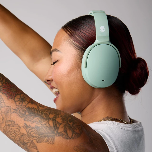 Alt view image 7 of 7 - Hesh ANC Noise Cancelling Wireless Headphones - Preppy Sage Bluetooth, Noise Cancellation, Over-Ear Fit, 22 Hours Battery, Foldable, Lightweight Design, Microphone, Studying, Travel