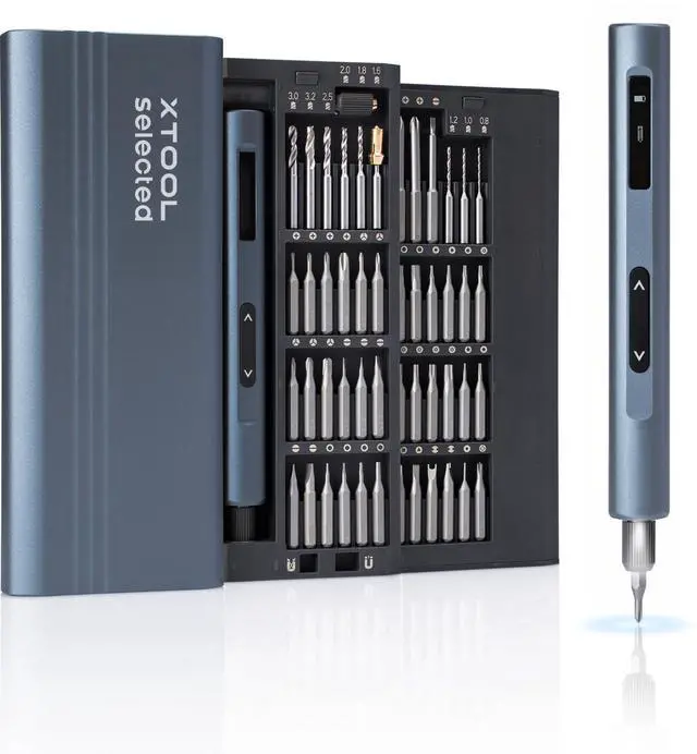 Main image of Mini Electric Screwdriver, 52-in-1 Precision Screwdriver Set Electric 400RPM 5 Torque Settings, 48 Drill Bits, Pry Bar, Led, Tweezers, Electric Precision Screwdriver Kit for Pc Building