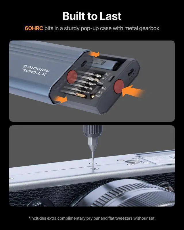 Alt view image 5 of 7 - Mini Electric Screwdriver, 52-in-1 Precision Screwdriver Set Electric 400RPM 5 Torque Settings, 48 Drill Bits, Pry Bar, Led, Tweezers, Electric Precision Screwdriver Kit for Pc Building