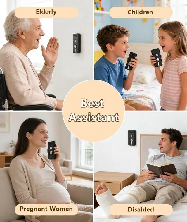 Alt view image 6 of 7 - Intercoms Wireless for Home, 2 Way Audio Hands-Free Wireless Intercom System, 1600ft Long Range, 3 Ringtones 5 Volume Levels (Black)