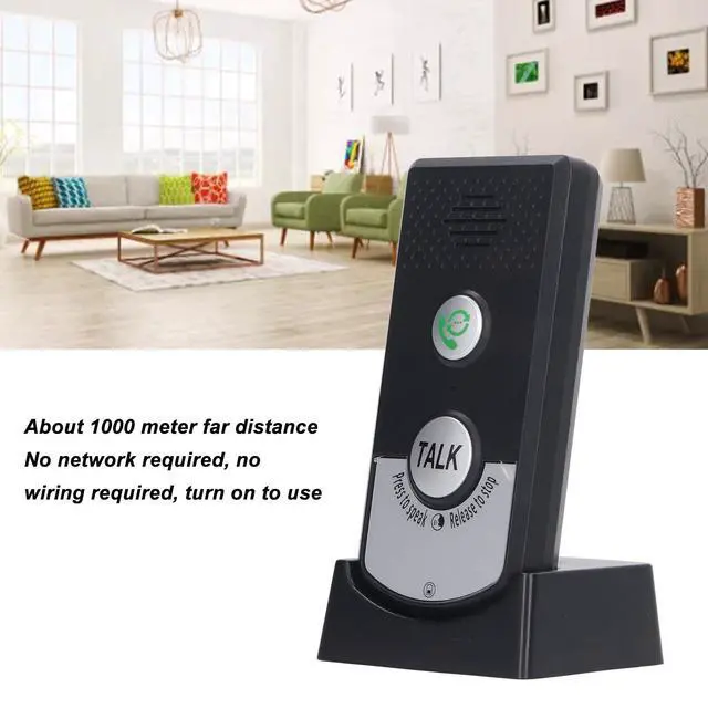 Alt view image 4 of 7 - 2 Way Voice Intercom Super Wireless Intercomunicador Rainproof Intercom Doorbell System Unit,1000 m Long Range Door Intercoms System Portable Wireless Voice Interphone Elderly