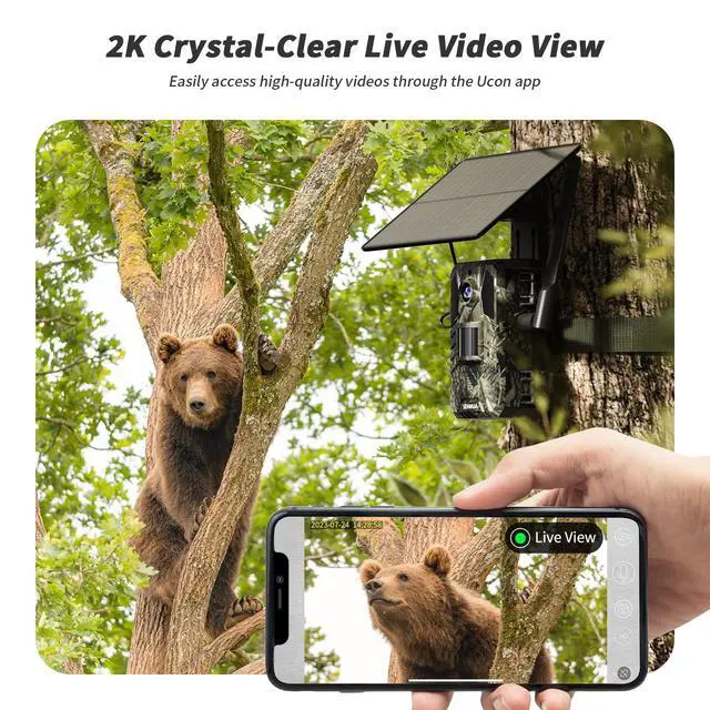Alt view image 4 of 7 - Trail Camera, AI Animal Detection Cellular Trail Cameras, Live Streaming Game Camera Built-in 4G LTE SIM Card with Unlimited Data Plan, Motion Activated 0.2s Trigger Trail Cam IP66 Waterproof
