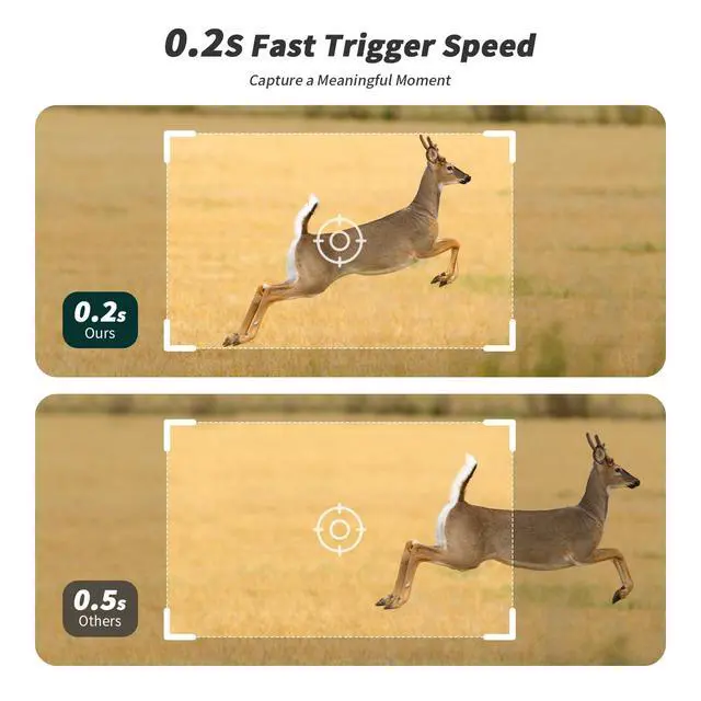 Alt view image 5 of 7 - Trail Camera, AI Animal Detection Cellular Trail Cameras, Live Streaming Game Camera Built-in 4G LTE SIM Card with Unlimited Data Plan, Motion Activated 0.2s Trigger Trail Cam IP66 Waterproof