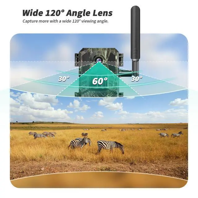 Alt view image 7 of 7 - Trail Camera, AI Animal Detection Cellular Trail Cameras, Live Streaming Game Camera Built-in 4G LTE SIM Card with Unlimited Data Plan, Motion Activated 0.2s Trigger Trail Cam IP66 Waterproof