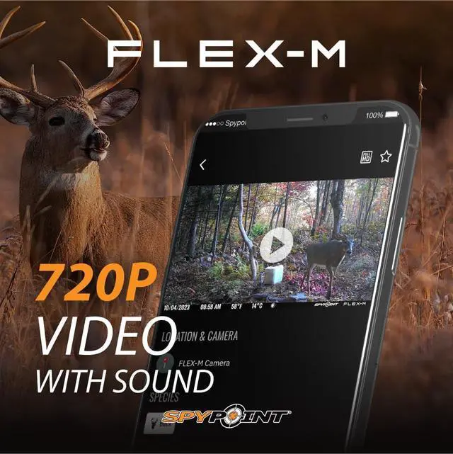 Alt view image 7 of 7 - Flex-M Cellular Trail Camera - Best Hunting Accessories, No WiFi Needed, Night Vision, Motion Activated, Dual-Sim LTE, IP65 Water-Resistant Game Camera, 28MP Photos, 720p Videos + Sound (1)
