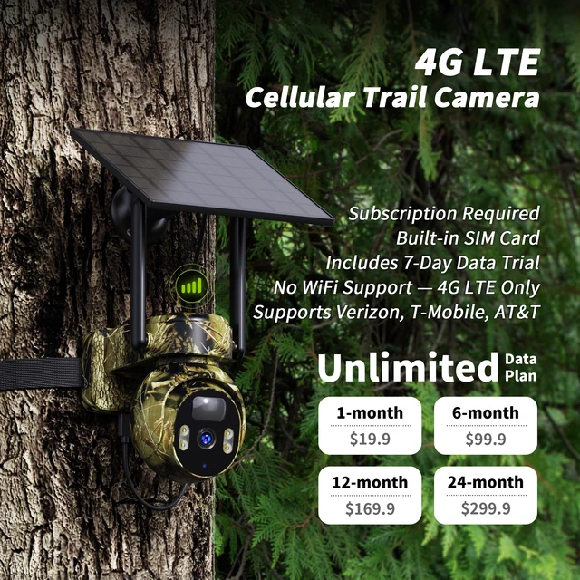 Alt view image 3 of 7 - LIWAN Cellular Trail Camera, No WiFi Needed, Solar Powered | 4G LTE Game Camera Wireless Outdoor, 2K Color Night Vision, 360° Live View, PIR Motion Detection, 1-Pack