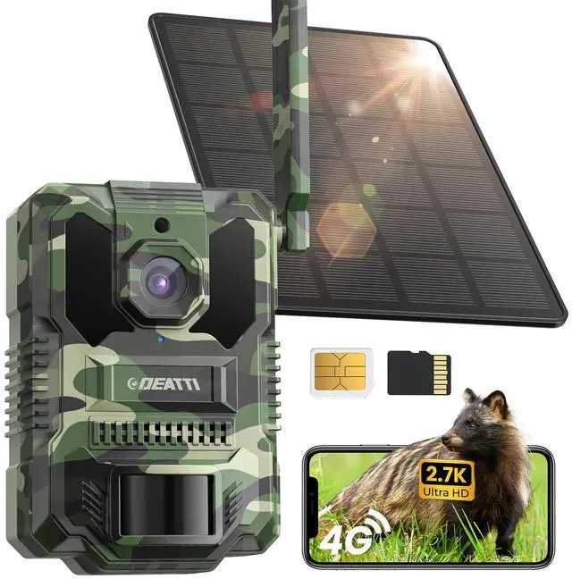 Main image of 2.7K Video Cellular Trail Cameras,Game Cameras with No Glow Night Vision,64GB SD Card,No WiFi Needed,Unlimited Data Plan,0.2s Trigger Time for Wildlife Deer Monitoring Trail Cam