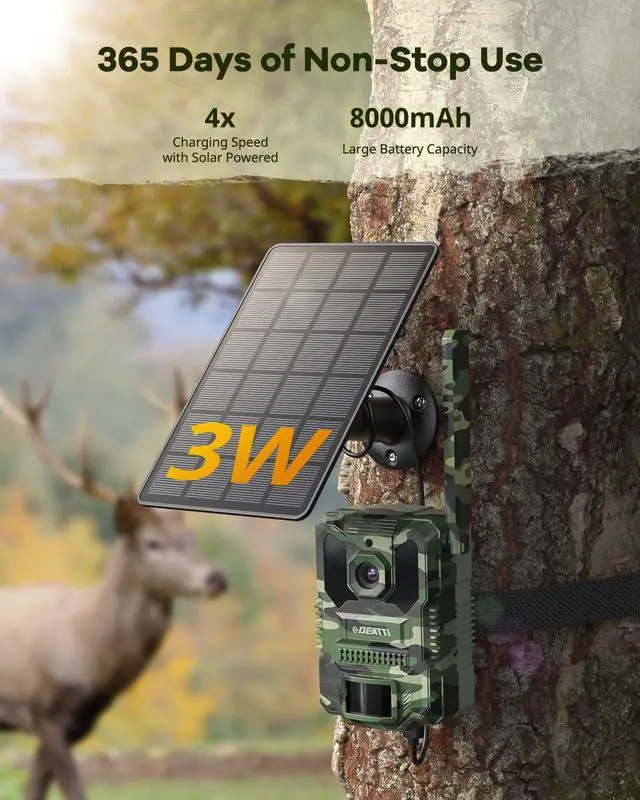 Alt view image 4 of 7 - 2.7K Video Cellular Trail Cameras,Game Cameras with No Glow Night Vision,64GB SD Card,No WiFi Needed,Unlimited Data Plan,0.2s Trigger Time for Wildlife Deer Monitoring Trail Cam